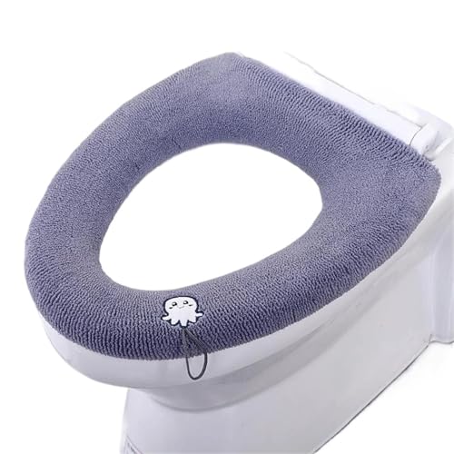 LIUHLFSR 2 Stück dickere Toilettensitzbezüge for das Badezimmer – weiches, wärmeres Kissen, dehnbares, waschbares Tuch Passt Auf Die Meisten Toilettensitze(Dark Grey) von LIUHLFSR