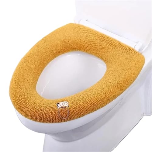 LIUHLFSR 2 Stück dickere Toilettensitzbezüge for das Badezimmer – weiches, wärmeres Kissen, dehnbares, waschbares Tuch Passt Auf Die Meisten Toilettensitze(Yellow) von LIUHLFSR