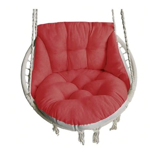LIUHLFSR 27,5 x 25,6 Zoll Schaukel-Hängekorb-Sitzkissen, verdicktes, weiches Stuhlpolster for Gartenterrasse, Balkon, Schaukelstuhlkissen Für Garten, Außen und Innen(Red) von LIUHLFSR