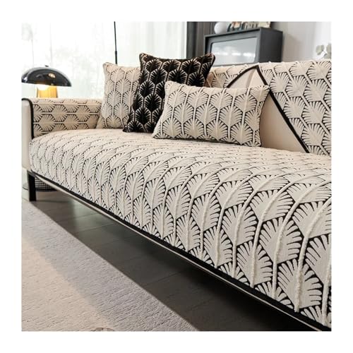 LIUHLFSR Chenille Jacquard Sofakissen Vier Jahreszeiten Universalkissen Anti-Rutsch-Bezug Bezug Stoff Handtuch für U Form L Form Sektionssofa(A,90x240cm) von LIUHLFSR