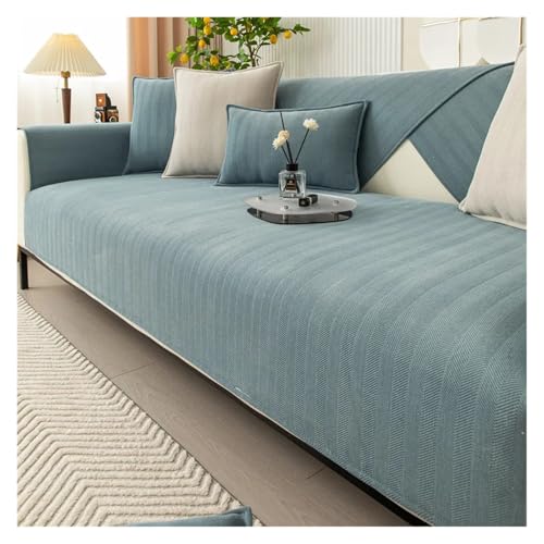 LIUHLFSR Chenille-Sofabezug for Wohnzimmer, einfarbig, Sofakissen, L-förmiger Sofabezug, rutschfeste Couch-Armlehnen-/Rückenlehnenmatte für U Form L Form Sektionssofa(A1 Light Blue,90x240cm 1pc) von LIUHLFSR