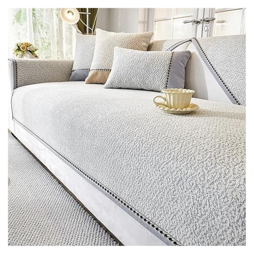 LIUHLFSR Chenille-Sofabezug for Wohnzimmer, einfarbig, Sofakissen, L-förmiger Sofabezug, rutschfeste Couch-Armlehnen-/Rückenlehnenmatte für U Form L Form Sektionssofa(A3,70x150cm 1pc) von LIUHLFSR