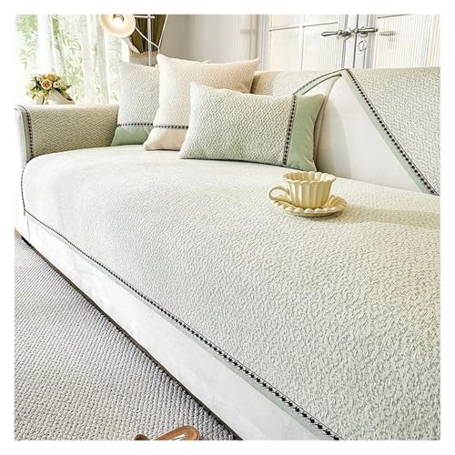 LIUHLFSR Chenille-Sofabezug for Wohnzimmer, einfarbig, Sofakissen, L-förmiger Sofabezug, rutschfeste Couch-Armlehnen-/Rückenlehnenmatte für U Form L Form Sektionssofa(A4,70x180cm 1pc) von LIUHLFSR