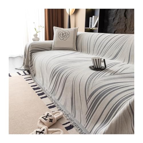 LIUHLFSR Chenille-Stoff-Sofa-Decke, universelle Überwurfdecken mit Quaste for das Wohnzimmer, Vier Jahreszeiten, Couchschutz für U Form L Form Sektionssofa(1,180x130cm) von LIUHLFSR