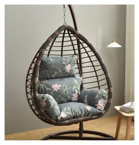 LIUHLFSR Eierschaukelkissen, kein Stuhl, Hängemattenkorbpolster for den Innen- und Außenbereich, Garten, Innenhof, Heimdekoration Für Garten, Außen und Innen(Flower) von LIUHLFSR