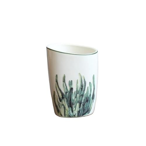 LIUHLFSR Grüne Pflanze Badezimmerzubehör-Set Seifenspender/Zahnbürstenhalter/Becher/Seifenschale Badezimmerprodukte Für Küche und Bad(Mouthwash cup-02) von LIUHLFSR
