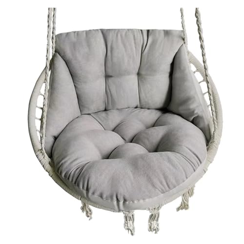 LIUHLFSR Hängesesselkissen, Hängekorb-Eierstuhlkissen, runder Sitz, Dickes Nest-Rückenkissen, geeignet for den Innenhofgarten Für Garten, Außen und Innen(Grey) von LIUHLFSR