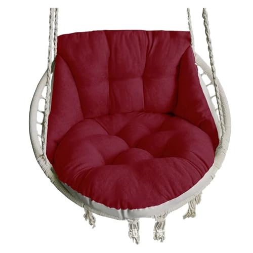 LIUHLFSR Hängesesselkissen, Hängekorb-Eierstuhlkissen, runder Sitz, Dickes Nest-Rückenkissen, geeignet for den Innenhofgarten Für Garten, Außen und Innen(Red) von LIUHLFSR
