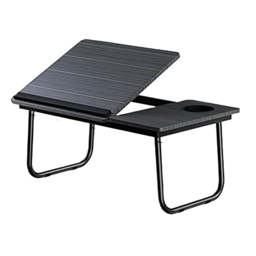 LIUHLFSR Klappbetttisch Camping Picknicktisch Aluminiumlegierung Laptoptisch Ultraleichter tragbarer Angeltisch Für Bett, Sofa und Arbeit(Black) von LIUHLFSR