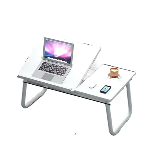 LIUHLFSR Klappbetttisch Camping Picknicktisch Aluminiumlegierung Laptoptisch Ultraleichter tragbarer Angeltisch Für Bett, Sofa und Arbeit(White) von LIUHLFSR
