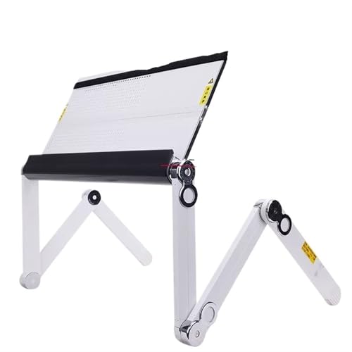 LIUHLFSR Minimalistischer Laptopständer, Klappbarer Betttisch, Anhebbarer Computertisch aus Aluminiumlegierung mit Kühlventilator, Mobile Workstation Für Bett, Sofa und Arbeit(450x245mm) von LIUHLFSR