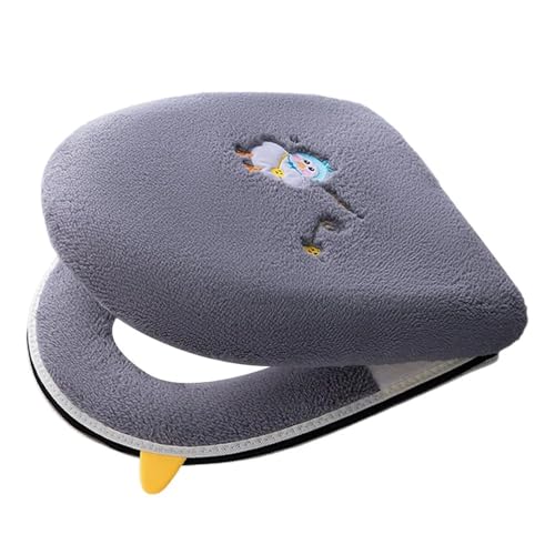 LIUHLFSR Multicolor Toilettensitzmatten-Set Flanell Closestool Case Warm Soft Kissen Deckelbezug Badezimmer Passt Auf Die Meisten Toilettensitze(1-Grey) von LIUHLFSR