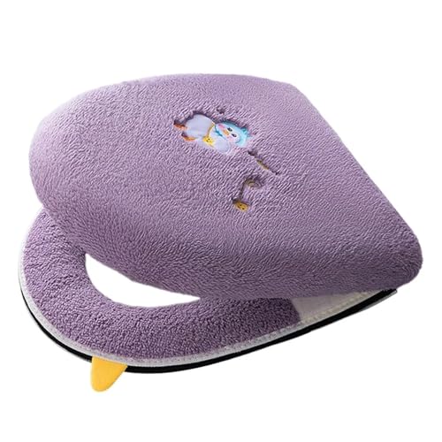 LIUHLFSR Multicolor Toilettensitzmatten-Set Flanell Closestool Case Warm Soft Kissen Deckelbezug Badezimmer Passt Auf Die Meisten Toilettensitze(1-Purple) von LIUHLFSR