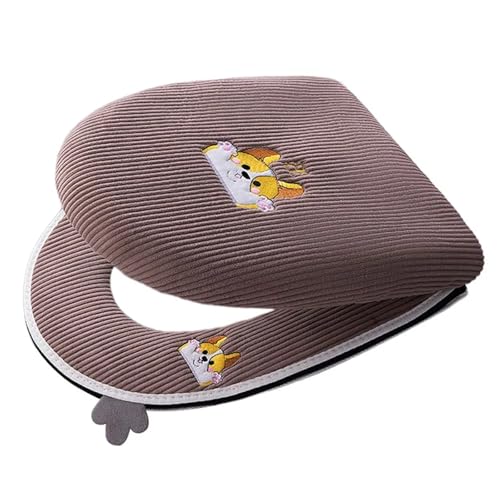 LIUHLFSR Multicolor Toilettensitzmatten-Set Flanell Closestool Case Warm Soft Kissen Deckelbezug Badezimmer Passt Auf Die Meisten Toilettensitze(2-Coffee) von LIUHLFSR