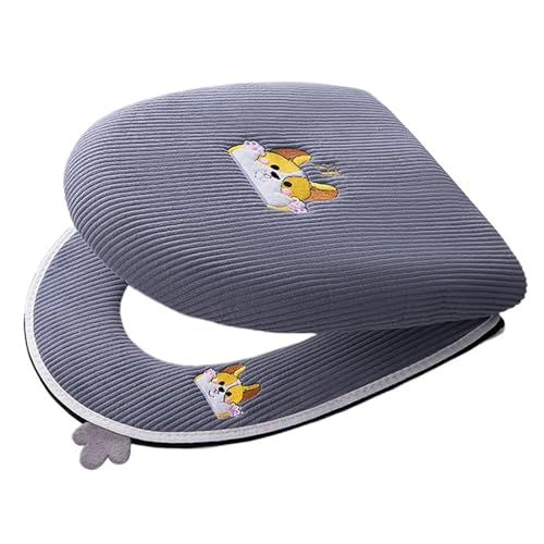 LIUHLFSR Multicolor Toilettensitzmatten-Set Flanell Closestool Case Warm Soft Kissen Deckelbezug Badezimmer Passt Auf Die Meisten Toilettensitze(2-Grey) von LIUHLFSR
