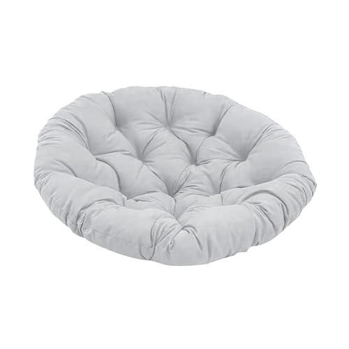 LIUHLFSR Rundes, gepolstertes Sitzkissen in Eierform, 50 cm, waschbare Terrassenstuhlmatte, Hängekorb-Stuhlkissen for den Außenbereich, Ersatz Für Garten, Außen und Innen(Light Gray) von LIUHLFSR