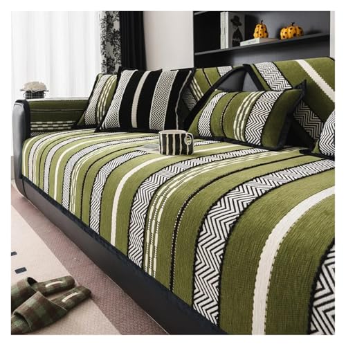 LIUHLFSR Sofabezug Chenille Vier Jahreszeiten Universeller Rutschfester Sofabezug Volles Sofatuch für U Form L Form Sektionssofa(Green,70x90cm) von LIUHLFSR