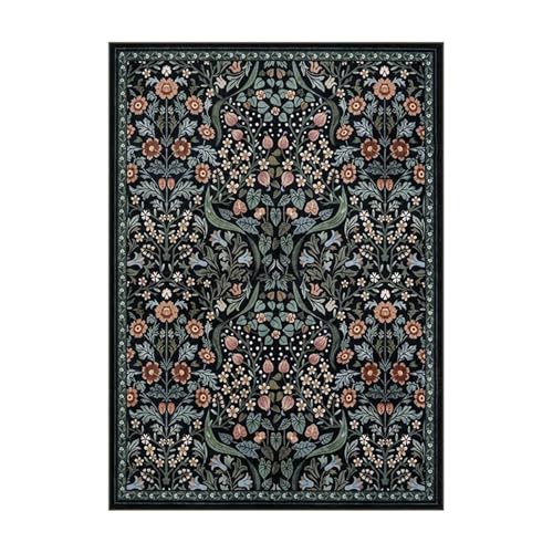 LIUHLFSR Teppich Mit Boho-Regenbogen-Sonnenschein-Print Area Rugs Vintage Boho Schlafzimmerteppich Pflanze Rutschfester, waschbarer Bodenteppich für Esszimmer & Spielteppich inder(Color1,40x60cm) von LIUHLFSR