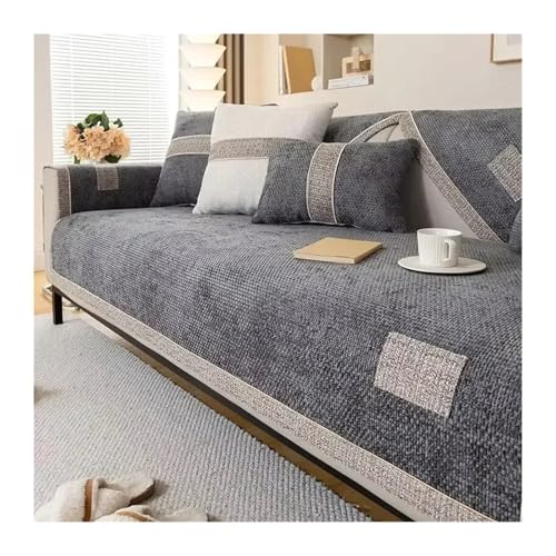 LIUHLFSR Universal-Sofabezug for Vier Jahreszeiten, Chenille-Wickelbezug for die Seite, Anti-Kratz-Couchschutzmatte for Wohnzimmerteppiche für U Form L Form Sektionssofa(J,90x90cm 1pcs) von LIUHLFSR