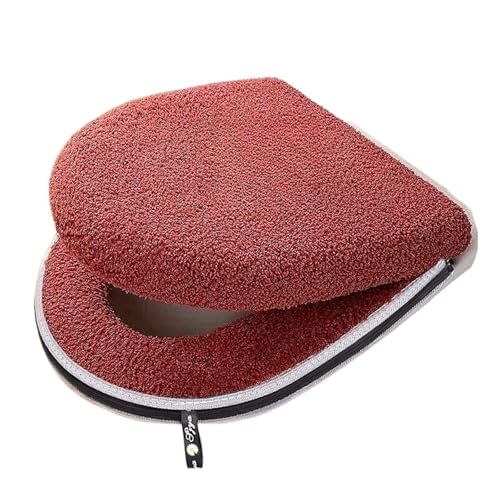 LIUHLFSR Verdickter Toilettensitzbezug for den Winter – wasserdichtes Design mit Reißverschluss und Griff | Universelle Badezimmermatte for zu Hause Passt Auf Die Meisten Toilettensitze(RED) von LIUHLFSR