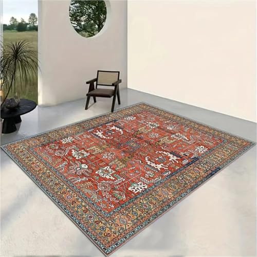 LIUHLFSR Vintage Teppich Schlafzimmer Wohnzimmer Sofa Kaffee Tisch Eingangsbereich Matte Boho Ethnischen Stil Haushalt für Esszimmer & Spielteppich inder(140x200cm 55x80inch) von LIUHLFSR