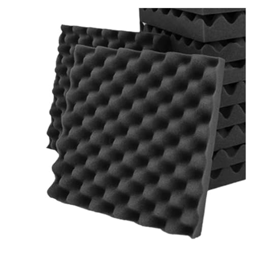 Trog Wand Schallschutz Schaum 6 12 24 48 Pcs Dichte Sound Absorbieren Material Akustische Decke Lärm Isolierung Für Auto, Studio, Zuhause(Black,12 Pcs With Tapes) von LIUHLFSR