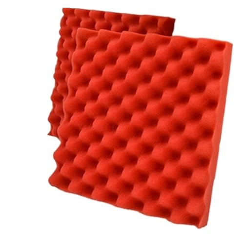 Trog Wand Schallschutz Schaum 6 12 24 48 Pcs Dichte Sound Absorbieren Material Akustische Decke Lärm Isolierung Für Auto, Studio, Zuhause(Red,6 Pcs With Tapes) von LIUHLFSR