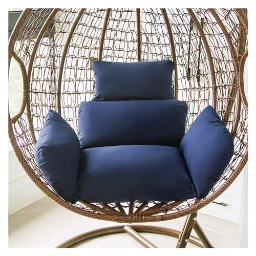 Wohnkultur Innen- und Außenbereich Terrasse Hof Garten Strand Büro Hängekorb Stuhlkissen (Keine Schaukel) Ei Hängematte Nest Rückenkissen Für Garten, Außen und Innen(Dark Blue) von LIUHLFSR