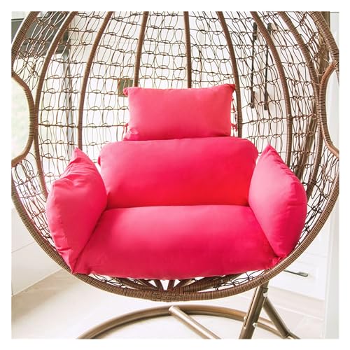 Wohnkultur Innen- und Außenbereich Terrasse Hof Garten Strand Büro Hängekorb Stuhlkissen (Keine Schaukel) Ei Hängematte Nest Rückenkissen Für Garten, Außen und Innen(Rose Red) von LIUHLFSR
