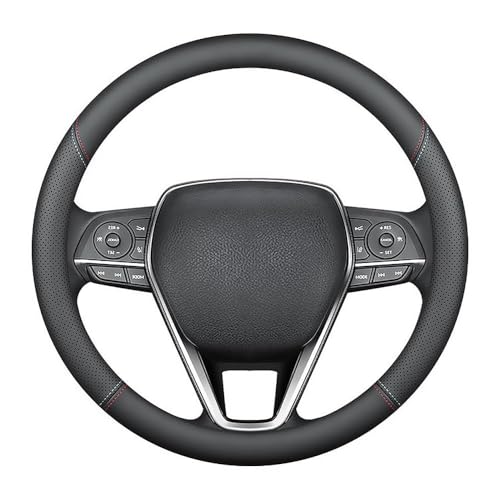 Auto Sport Lenkradbezug Leder Optik für Honda Jazz hybrid 2020+, Mikrofaser Leder Lenkradhülle Anti Rutsch Sanft Schwarz Langlebig Atmungsaktiv,A von LIUIN