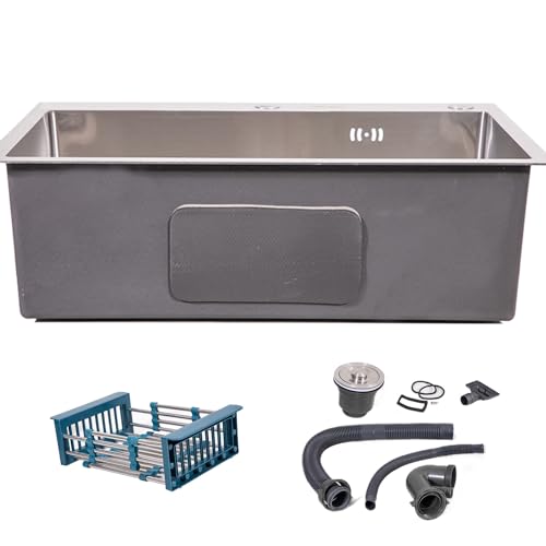 Edelstahl-Küchenspüle mit Arbeitsstation, multifunktionale Unterbau-Spüle(68 * 45cm) von LIUJHGH