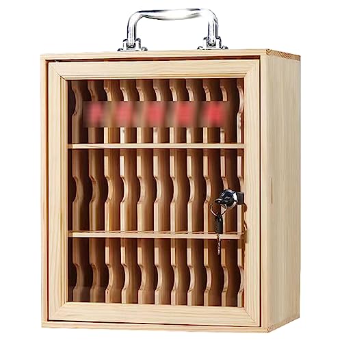 LIUJHGH 36-Fach Handy-Spind aus Holz mit Schloss, Wandorganizer für Klassenzimmer oder Fabrik von LIUJHGH