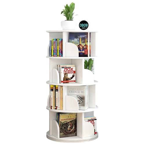 LIUJHGH 360° drehbares Bücherregal, stapelbares Standregal mit Ablagefächern für Arbeitszimmer, Wohnzimmer oder Homeoffice(46 * 129 cm) von LIUJHGH