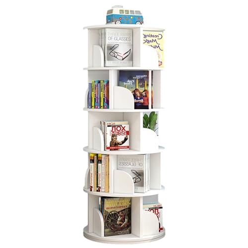 LIUJHGH 360° drehbares Bücherregal, stapelbares Standregal mit Ablagefächern für Arbeitszimmer, Wohnzimmer oder Homeoffice(46 * 160 cm) von LIUJHGH