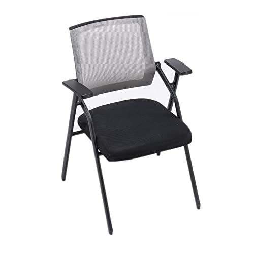 LIUJHGH Faltbarer Konferenzstuhl mit Schreibplatte, ergonomischer Stuhl mit Netzrückenlehne und Stahlrahmen für Besprechungsraum und Klassenzimmer(B) von LIUJHGH