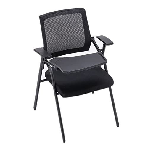 LIUJHGH Faltbarer Konferenzstuhl mit Schreibplatte, ergonomischer Stuhl mit Netzrückenlehne und Stahlrahmen für Besprechungsraum und Klassenzimmer(F) von LIUJHGH