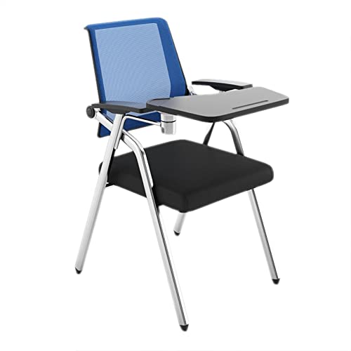 LIUJHGH Klappbarer Schulungsstuhl mit Schreibplatte, Konferenzstuhl mit Armlehnen, Netzsitz und Stahlrahmen für Klassenzimmer, Besprechung und Studium(F) von LIUJHGH