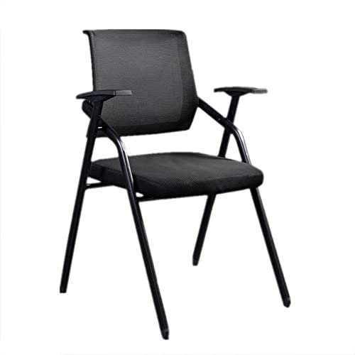 LIUJHGH Klappbarer Schulungsstuhl mit Schreibplatte, ergonomischer Netzstuhl mit Tisch und Armlehnen für Konferenz, Studium oder Unterricht(Black-1) von LIUJHGH