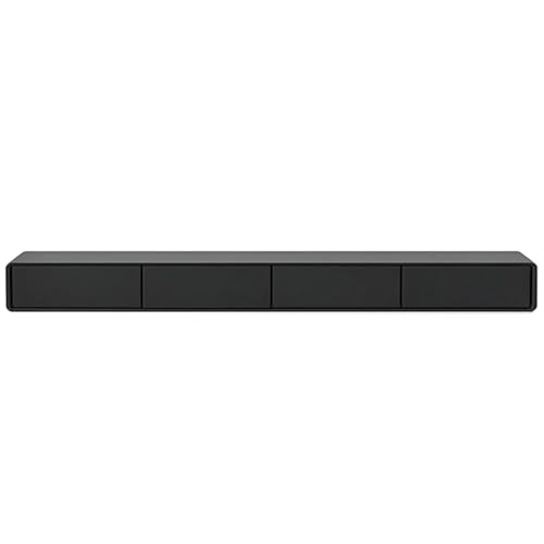 LIUJHGH Moderne schwebende TV-Konsole aus Massivholz, schlankes Wand-Medienmöbel für Schlafzimmer, Wohnzimmer oder Wohnung(Schwarz,30-160cm) von LIUJHGH
