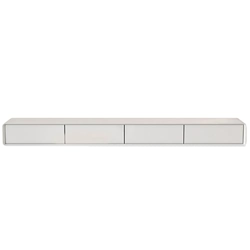 LIUJHGH Schwebendes TV-Regal zur Wandmontage, schlankes Entertainment-Center aus Massivholz, Moderne TV-Konsole mit Stauraum(Weiß,24-200cm) von LIUJHGH