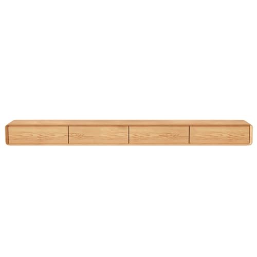 LIUJHGH Wandmontierter TV-Ständer mit Stauraum, schmale schwebende Medienkonsole aus Massivholz für minimalistische Wohnräume(Wood,24-160cm) von LIUJHGH
