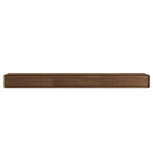 LIUJHGH Wandmontiertes TV-Regal aus Massivholz, Ultra-schlanker TV-Schrank, Moderne Medienkonsole für Wohnzimmer oder Schlafzimmer(Walnut,24-160cm) von LIUJHGH