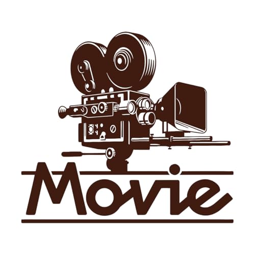 Film Wandtattoo Kino Streifen TV Film Medienraum London Stil Vinyl Wandaufkleber Wohnkultur Kino Dekoration Aufkleber-L-84x91cm-Coffee von LIUJIAHAO