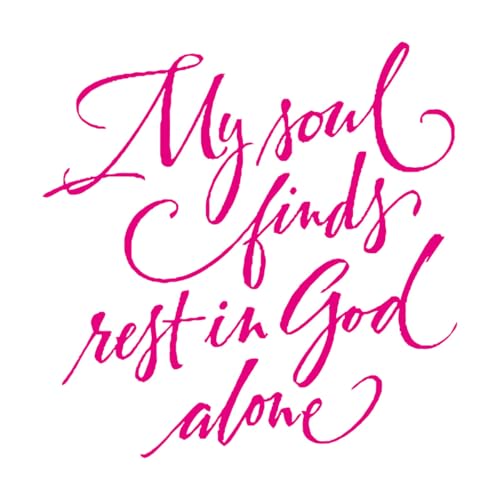Meine Seele findet Ruhe in Gott allein - Psalm 62:1 Bibelvers Wanddekoration Vinylaufkleber Christliche Wandkunst Schlafzimmer Wandaufkleber-L-48x48cm-Rose Red von LIUJIAHAO