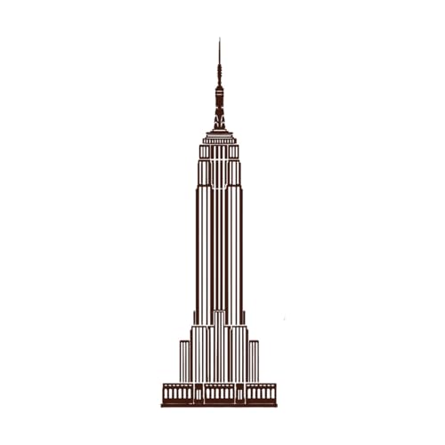 Moderne Wohnkultur New York City Empire State Building Wand Aufkleber Vinyl Dekoration Aufkleber abnehmbare Tapete-XL-63x198cm-Coffee von LIUJIAHAO