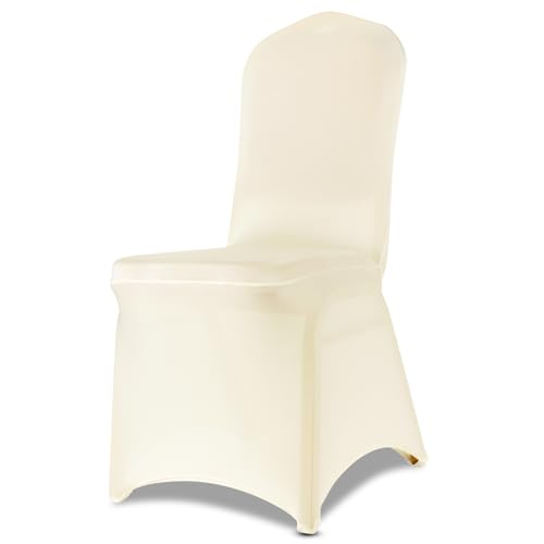LIUJIAYI Stretch-Stuhlhussen aus hochwertigem Polyester, Elastan, für Hochzeit, Party, Bankett, Esszimmer und Veranstaltungen, elfenbeinfarben, 50 Stück LIUJIAYI Stretch-Stuhlhussen aus hochwertigem Polyester, Elastan, für Hochzeit, Party, Bankett, Esszimmer und Veranstaltungen, elfenbeinfarben, 50 Stück von LIUJIAYI