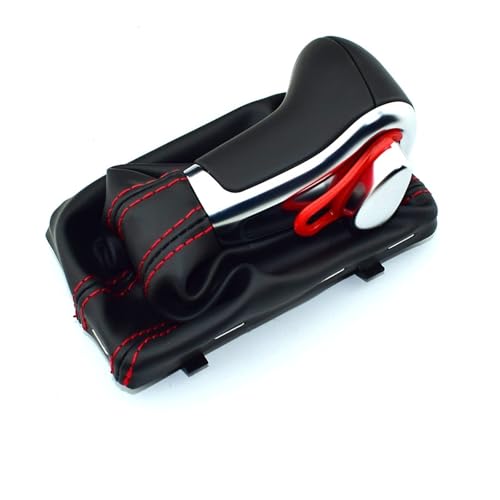 LIUJINNGBQ Auto Schaltknauf für Audi A6 C6 2006-2011 AT, Schaltknäufe Manueller Automatik Schalthebel Schaltgetriebe Auto Styling Zubehör,Red Line Black von LIUJINNGBQ