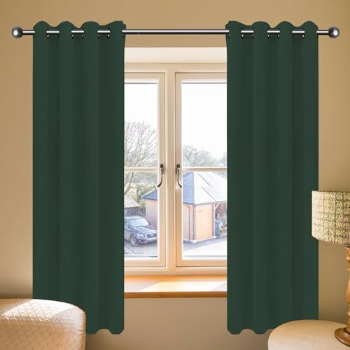 LIUJYUAN Gardinen Blickdicht 122 x 260 cm Leichte & Weiche Winter Extra Warm Lärmschutz Wohnzimmer Lärmschutz Thermogardine mit Ösen, Waschbar für Wohnzimmer Schlafzimmer, Dunkelgrün LIUJYUAN Gardinen Blickdicht 122 x 260 cm Leichte & Weiche Winter Extra Warm Lärmschutz Wohnzimmer Lärmschutz Thermogardine mit Ösen, Waschbar für Wohnzimmer Schlafzimmer, Dunkelgrün von LIUJYUAN