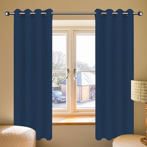 LIUJYUAN Gardinen Blickdicht 156 x 180 cm Leichte & Weiche Winter Extra Warm Lärmschutz Wohnzimmer Lärmschutz Thermogardine mit Ösen, Waschbar für Wohnzimmer Schlafzimmer, Dunkelblau LIUJYUAN Gardinen Blickdicht 156 x 180 cm Leichte & Weiche Winter Extra Warm Lärmschutz Wohnzimmer Lärmschutz Thermogardine mit Ösen, Waschbar für Wohnzimmer Schlafzimmer, Dunkelblau von LIUJYUAN