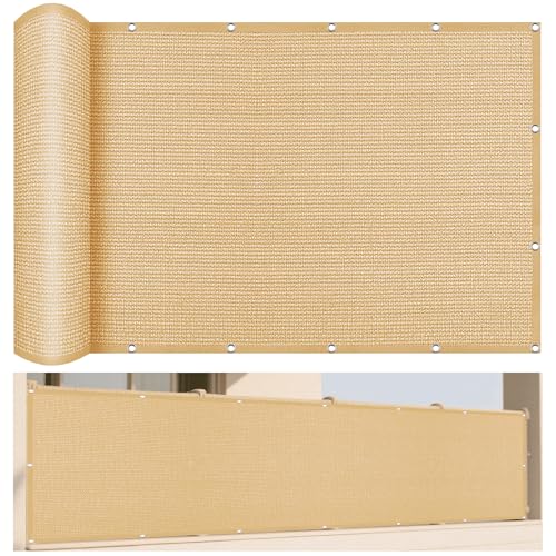 Sonnensegel Atmungsaktiv 180 x 690 cm Rechteckig Atmungsaktiv 98% UV Schutz Schattiernetz mit Ösen mit Ösen Ohne Bohren mit Seil für Balkon Garten Terrasse, Sandgelb Sonnensegel Atmungsaktiv 180 x 690 cm Rechteckig Atmungsaktiv 98% UV Schutz Schattiernetz mit Ösen mit Ösen Ohne Bohren mit Seil für Balkon Garten Terrasse, Sandgelb von LIUJYUAN